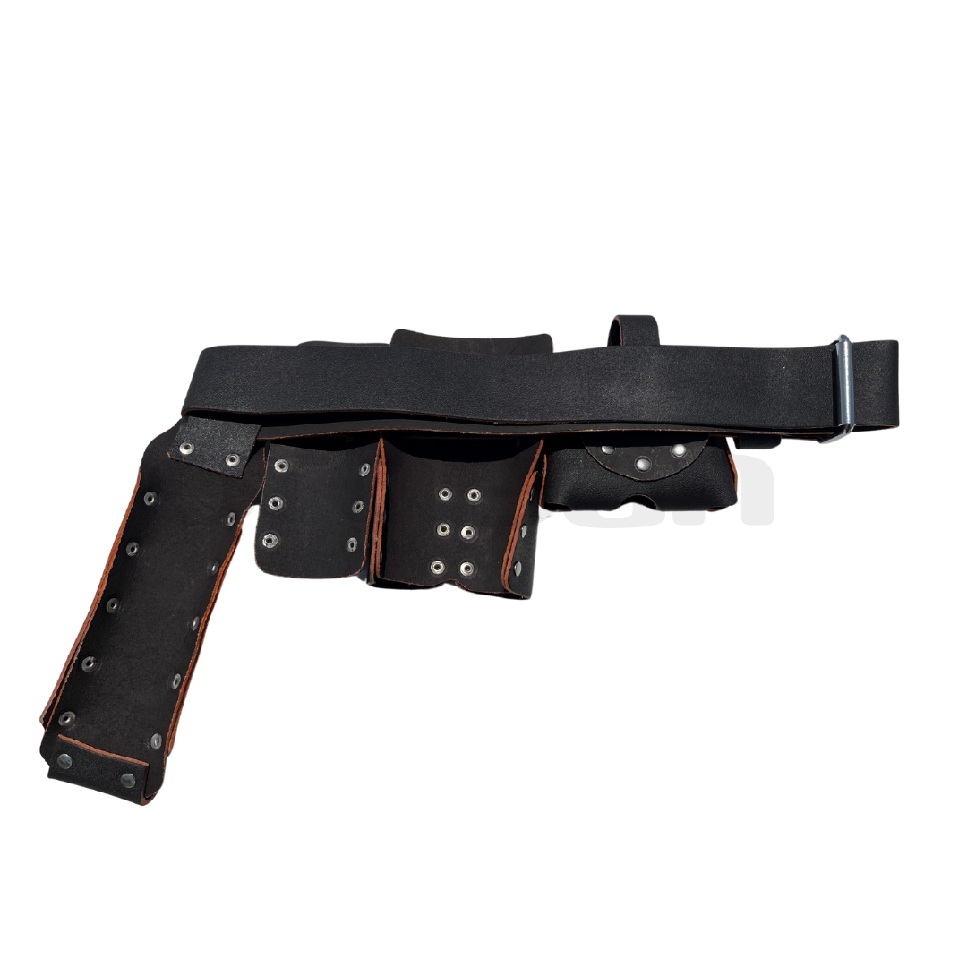 Scaffolding Leather Belt with Multiple Tool Pockets