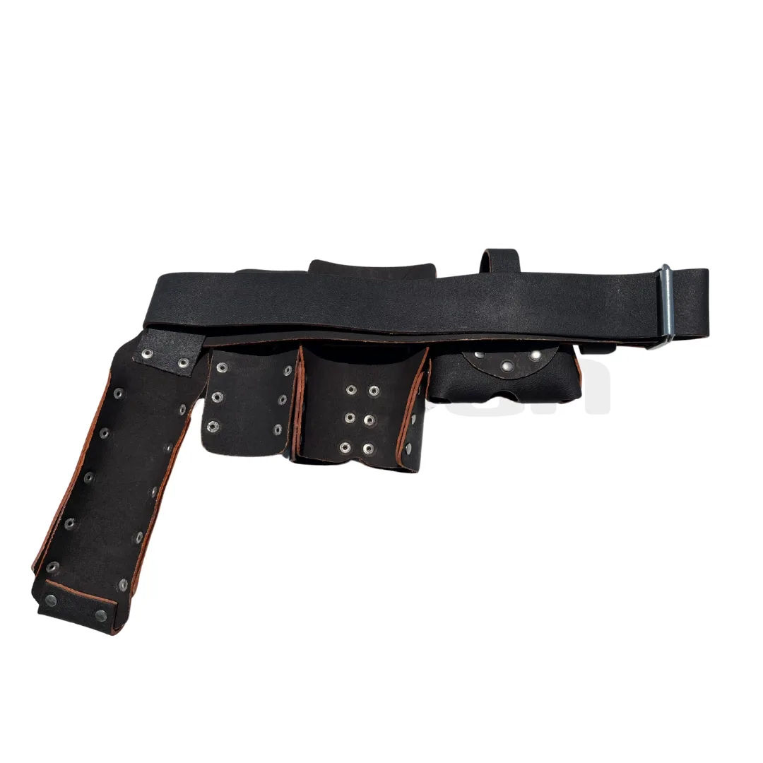 Scaffolding Leather Belt with Multiple Tool Pockets