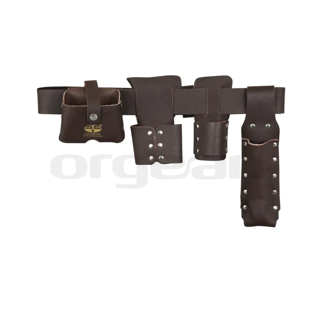Scaffolding Leather Belt with Multiple Tool Pockets